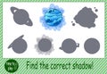 logical tasks. find the right shadow from the planet. Royalty Free Stock Photo