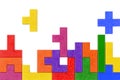 Logical Thinking Concept. Different Colorful Shapes Wooden Block