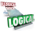 Logical Vs Illogical Words See Saw Balance Scale Royalty Free Stock Photo