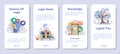 Logician mobile application banner set. Scientist systematicly study