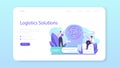 Logician web banner or landing page. Scientist systematicly studying logical Royalty Free Stock Photo