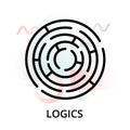 Logics concept icon on abstract background Royalty Free Stock Photo