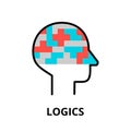 Logics icon, flat thin line vector illustration Royalty Free Stock Photo