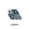 Logics icon. Monochrome simple Science icon for templates, web design and infographics