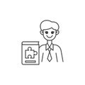 Logics teacher line icon