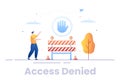 Login Access Denied Vector Illustration. System Refuses Password, Error and Entry to Computer Device Royalty Free Stock Photo