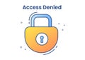 Login Access Denied Vector Illustration. System Refuses Password, Error and Entry to Computer Device
