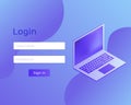 Login Application with Password via laptop.