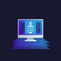 Login, authentication, password access vector