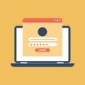 Login authorization user account flat design