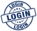 login blue stamp