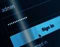 Login Box - Username Admin and Password Royalty Free Stock Photo