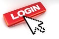 Login button with mouse cursor over.