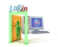 Login and computer Royalty Free Stock Photo