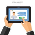 Login concept on tablet PC Royalty Free Stock Photo