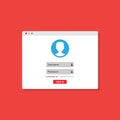 Login form, login page open in a web browser window Royalty Free Stock Photo