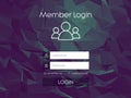 Login form menu with simple line icons. Low poly Royalty Free Stock Photo