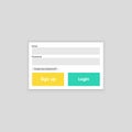 Login form menu with simple line icons. Website element for your web design. Eps10 vector illustration. Royalty Free Stock Photo