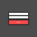 Login form menu with simple line icons. Website element for your web design. Eps10 vector illustration. Royalty Free Stock Photo