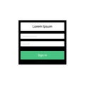 Login form menu with simple line icons. Website element for your web design. Eps10 vector illustration. Royalty Free Stock Photo