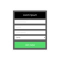 Login form menu with simple line icons. Website element for your web design. Eps10 vector illustration. Royalty Free Stock Photo