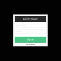 Login form menu with simple line icons. Website element for your web design. Eps10 vector illustration. Royalty Free Stock Photo