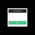 Login form menu with simple line icons. Website element for your web design. Eps10 vector illustration. Royalty Free Stock Photo