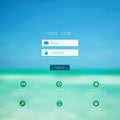 Login form page. with blurred background. Web site template, ui element. Royalty Free Stock Photo