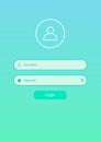 Login form page with gradient background . Website ui vector elements. Vector illustration