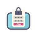 Login form showing access to user on computer screen Royalty Free Stock Photo