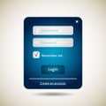 Login form ui grunge blue element Royalty Free Stock Photo