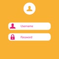 login form username and password on yellow