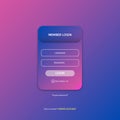 Login form web page design template or mock up. Mobile website ui vector elements set. Royalty Free Stock Photo