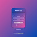 Login form web page design template or mock up. Mobile website ui vector elements set.