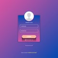 Login form web page design template or mock up. Mobile website ui vector elements set.