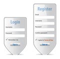 Login form website interface design element