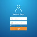 Login form. Website ui account screen page register user interface profile entry submit network vector login template Royalty Free Stock Photo