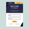 login forms page. Registration page, and Sign In forms.