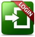 Login green square button Royalty Free Stock Photo