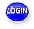 Login icon on glossy blue round button