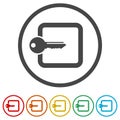 Login icon, Secure access button, 6 Colors Included Royalty Free Stock Photo
