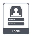 login icon in trendy design style. login icon isolated on white background. login vector icon simple and modern flat symbol for