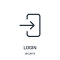 login icon vector from security collection. Thin line login outline icon vector illustration
