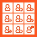 Login icons, account, log in pictograms Royalty Free Stock Photo