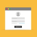 Login interface, username and password. Vector illustration template for web design Royalty Free Stock Photo