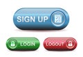 Login and Logout Buttons