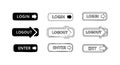 Login logout enter exit arrow buttons user interface symbols vector design for web and app navigation Royalty Free Stock Photo