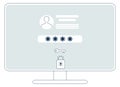 Login page on computer screen protected by password