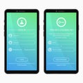 Login page and forgot password form design for mobile app. User interface template for smartphone applications. UI, GUI and UX.