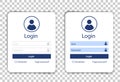 Login page form. Fields for name and password. Vector business template for web interface. Mobile user-friendly design elements. Royalty Free Stock Photo